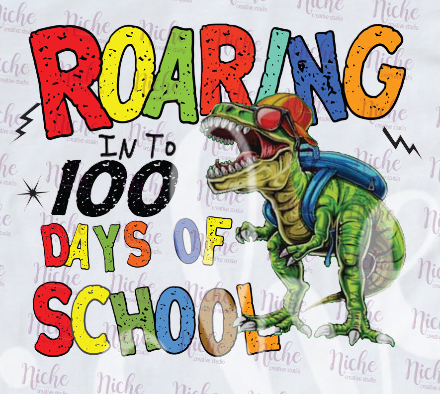-1018 100 Days Dino Roar Decal