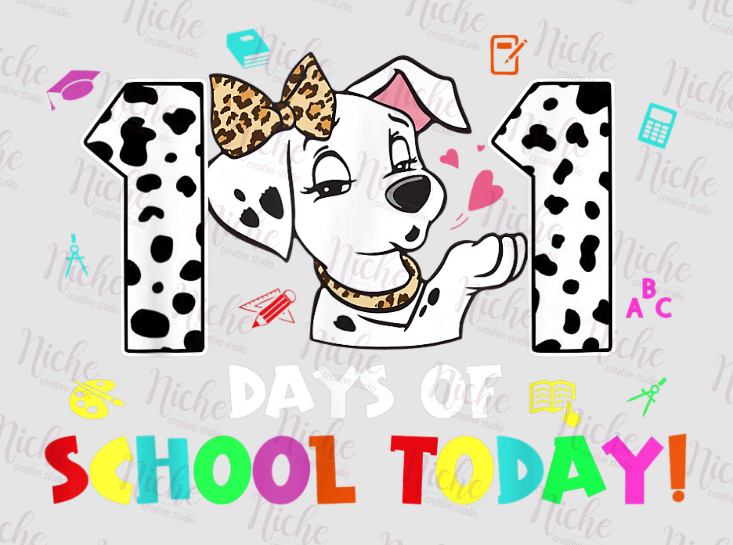 -1033 101 Dalmatian with Bow Decal