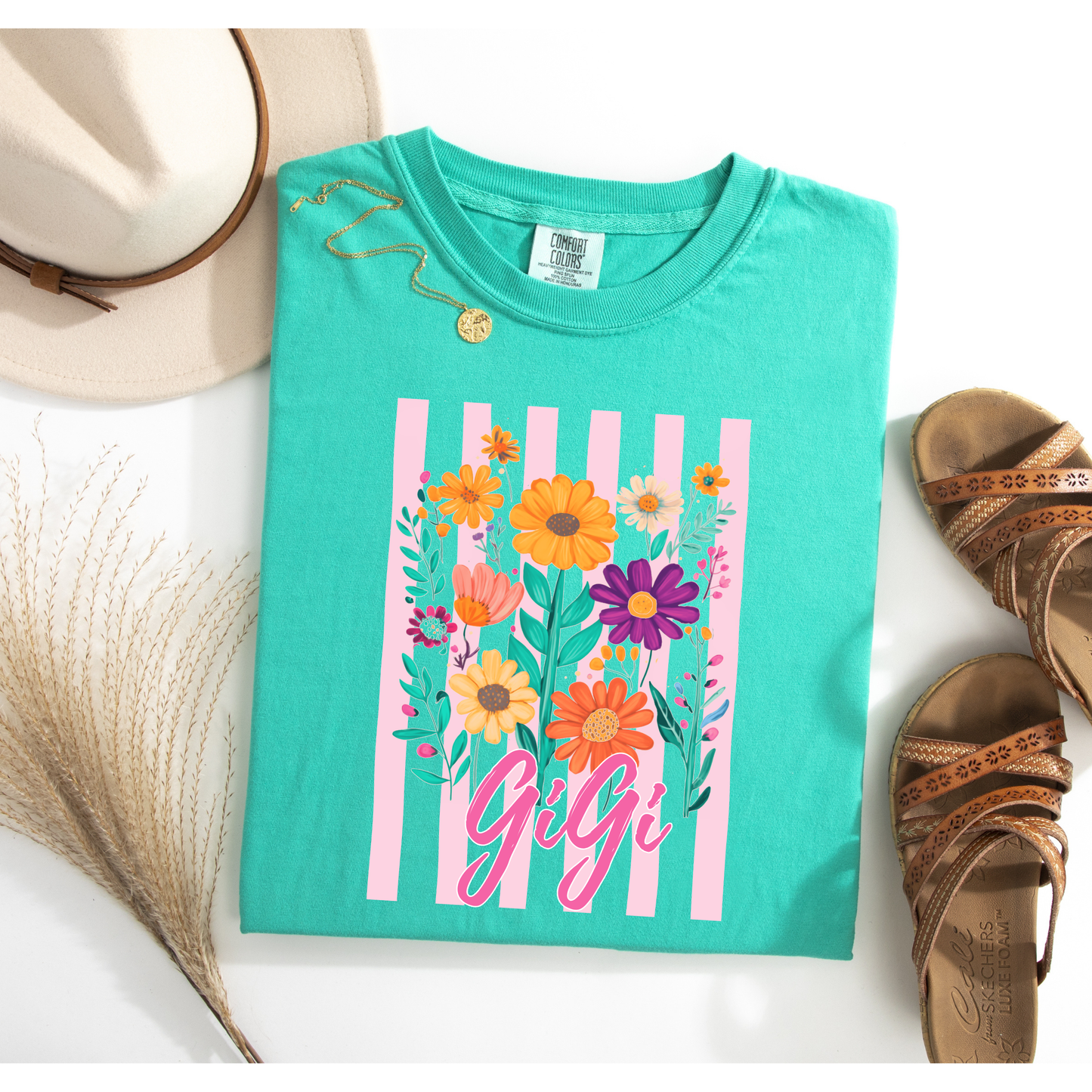 - MOM4513 Floral Strip Custom Name - BOLD Decal