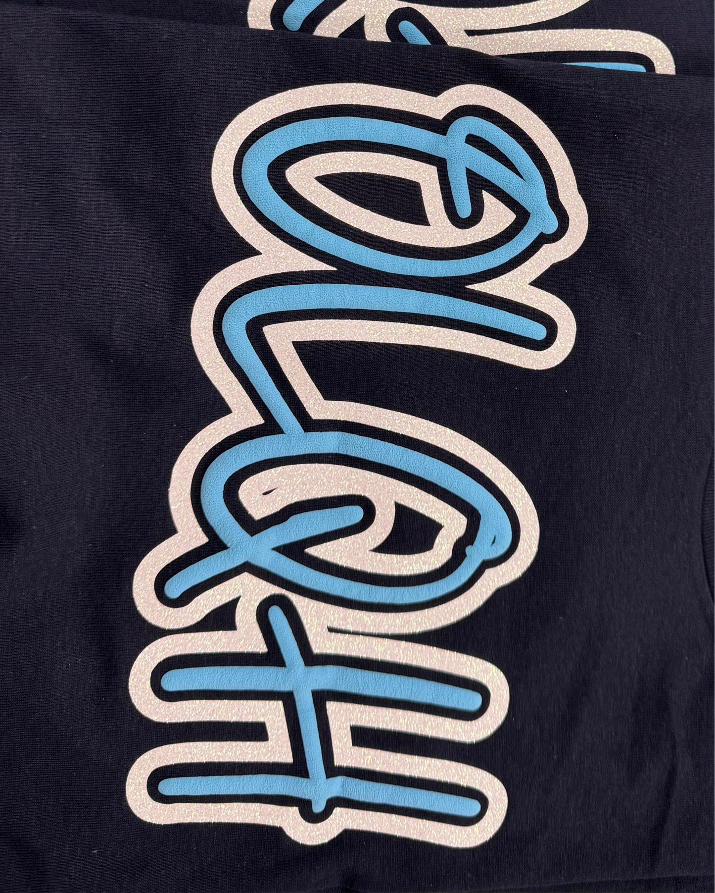 -CUS110  Puff Vinyl and Glitter Decal - Any Single Word