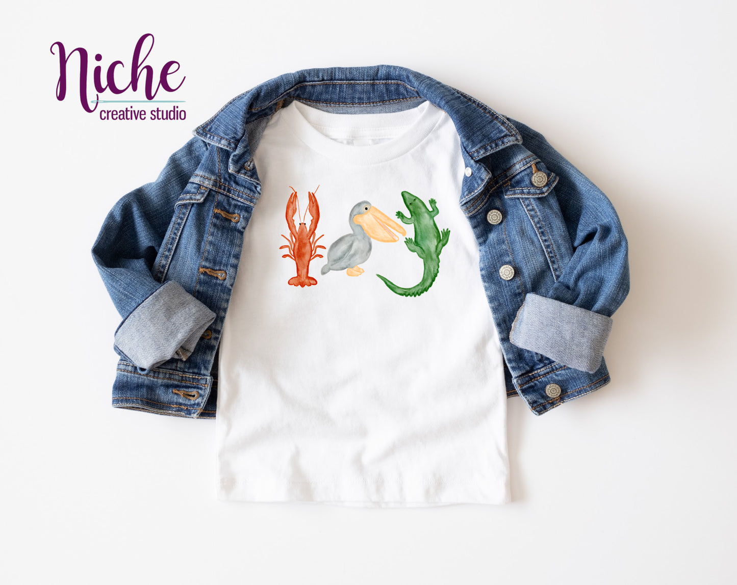 -ANI1456 Crawfish Pelican Gator Decal