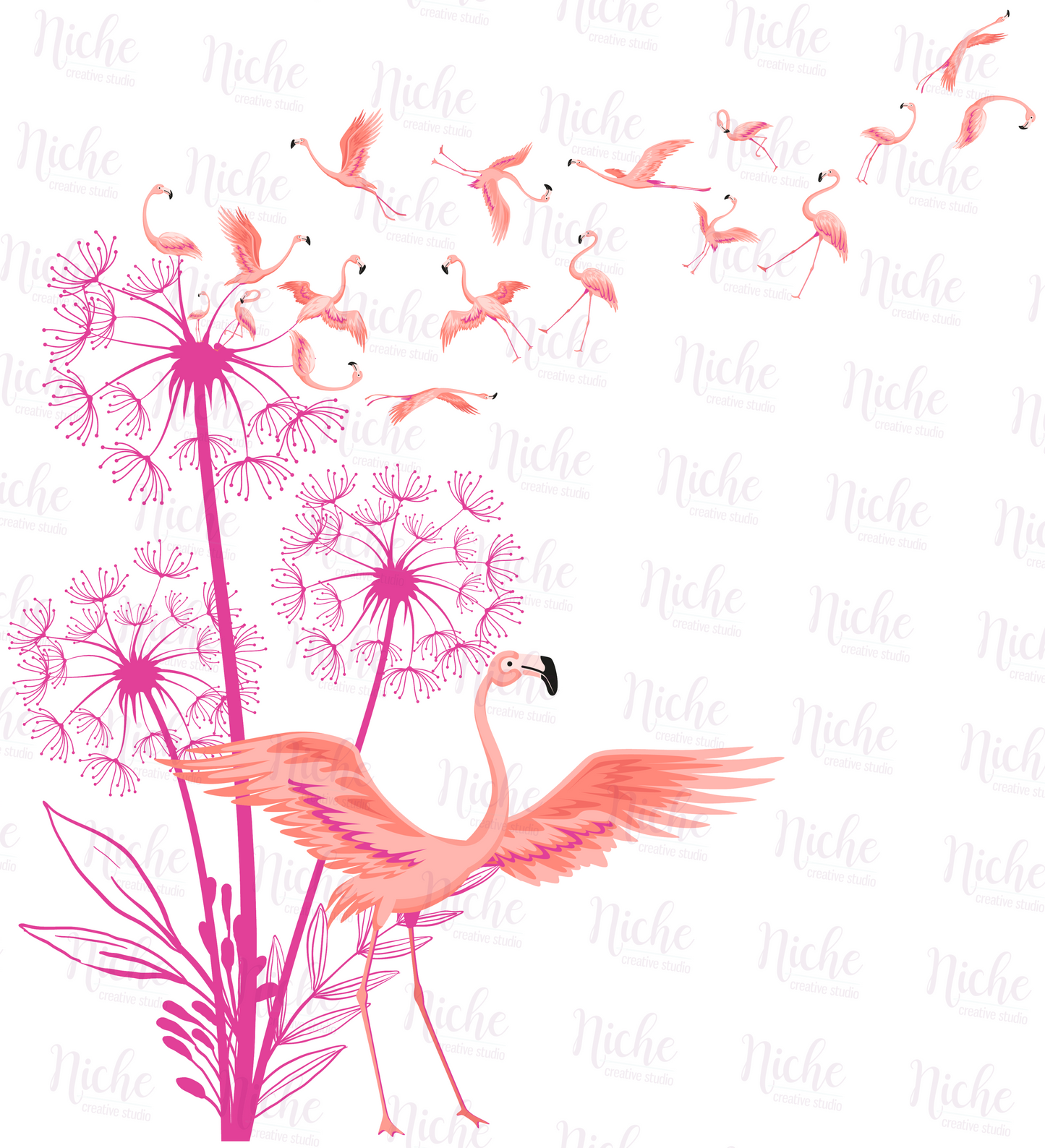 -ANI1869 Flamingos Flying Decal