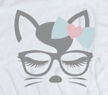 - ANI2594 Cat with Glasses Decal