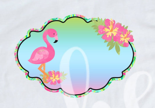 - ANI2596 Flamingo Frame Decal
