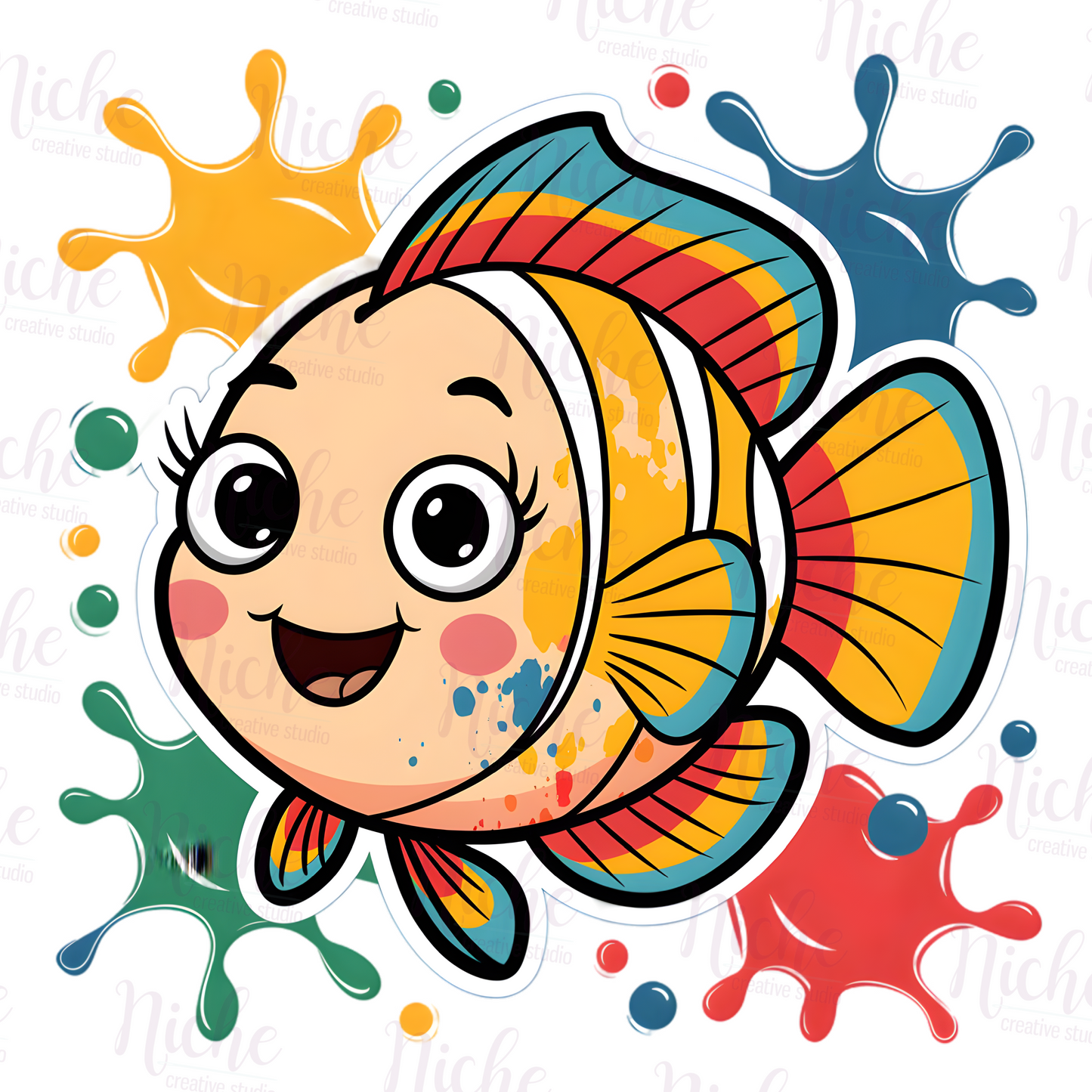 -ANI8239 Colorful Fish Decal