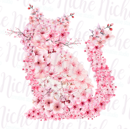 -ANI8241 Cat Blossom Decal