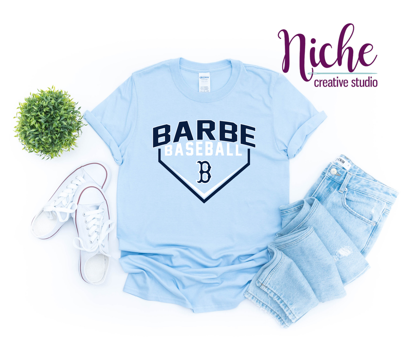 -BAR1796 Barbe Baseball Home Plate Decal