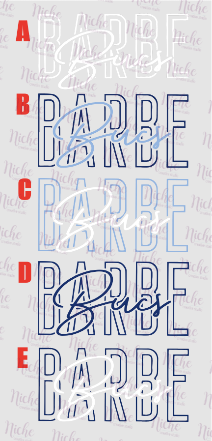 -BAR3079 Barbe Bucs Stacked Decal