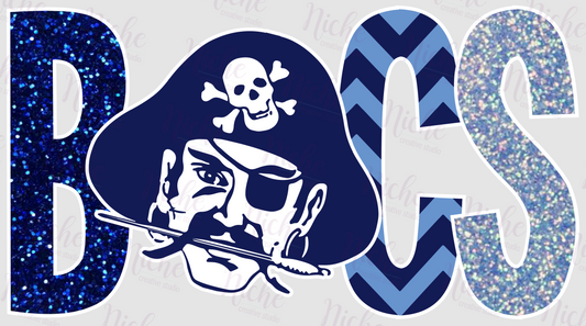 -BAR3083 Bucs Glitter Lettering Decal