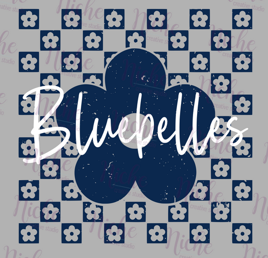 -BAR3314 Bluebells Checkered Flowers Decal