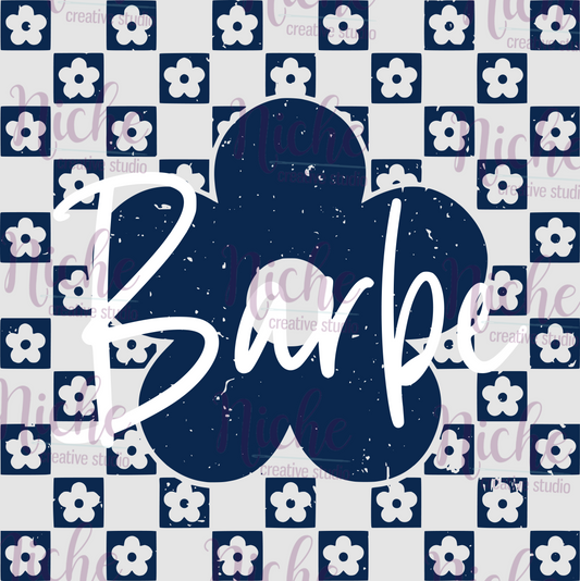 -BAR3328 Barbe Checkered Flowers Decal