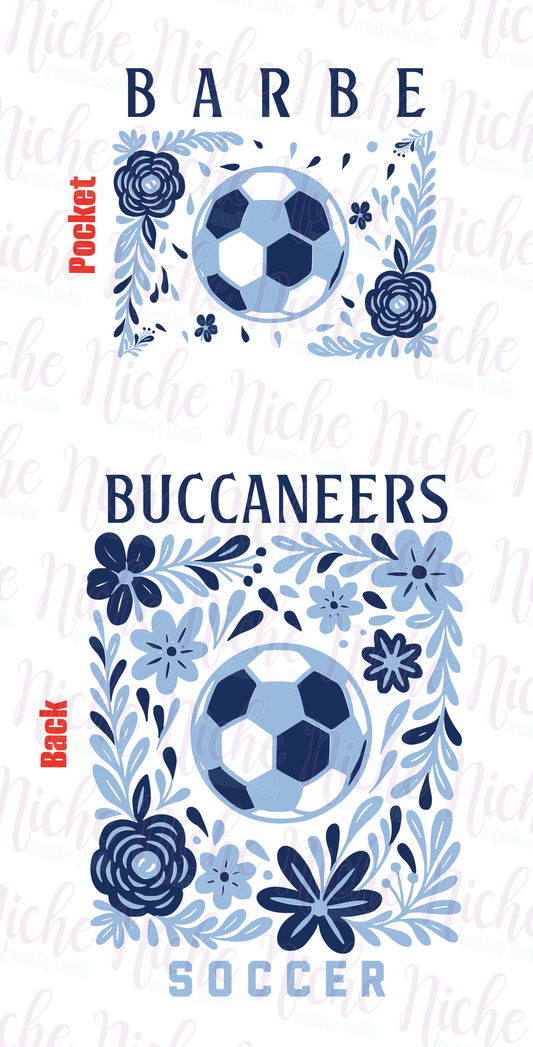 -BAR3414 **Combo** Floral Buccaneers Soccer Decal
