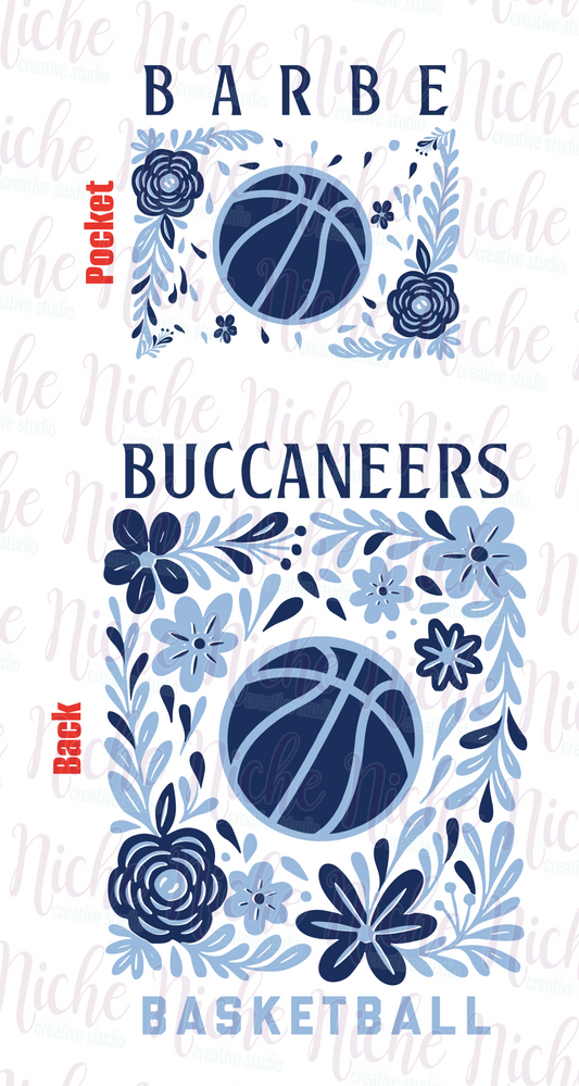 -BAR3419 **Combo** Floral Buccaneers Basketball Decal