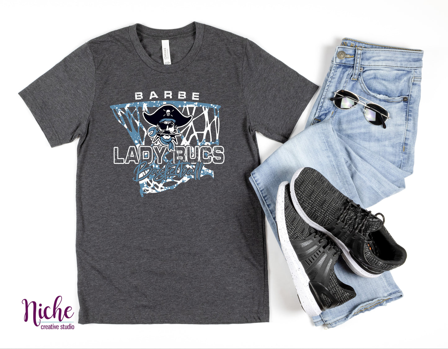 -BAR935 Lady Bucs Basketball Decal