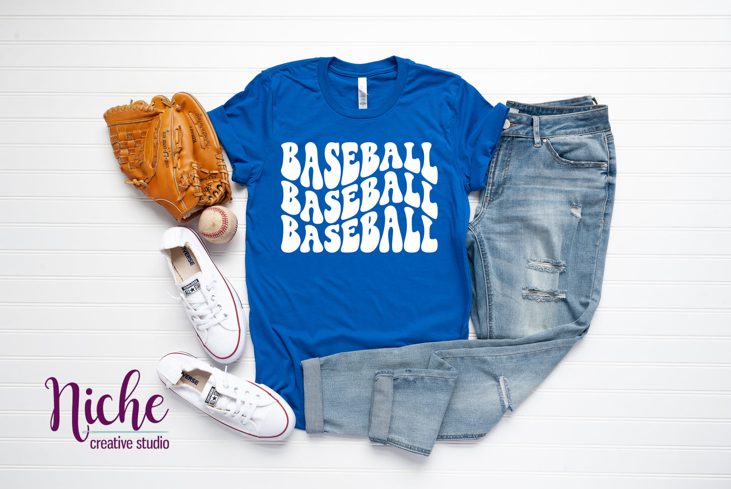 -BAS1703 Baseball Repeat Groovy Decal