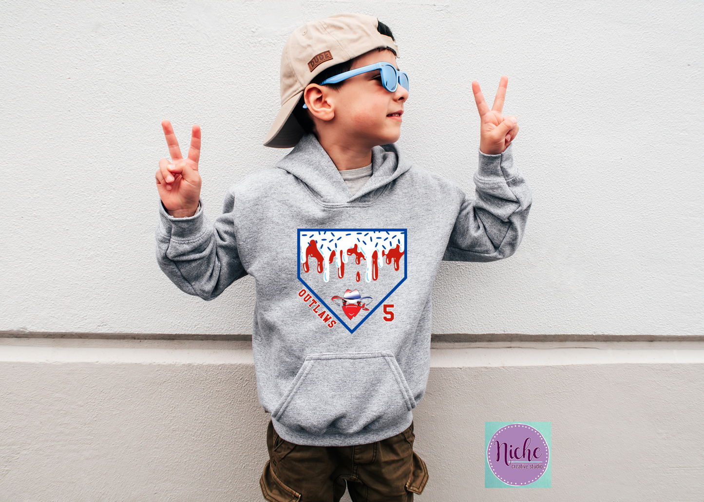 -BAS3096 Outlaws Baseball Drip Decal