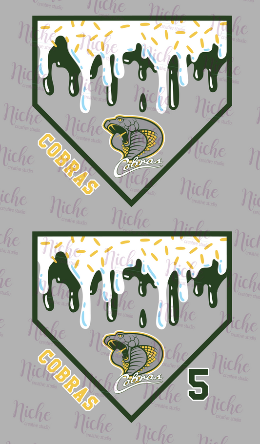 -BAS3098 Cobra Baseball Drip Decal