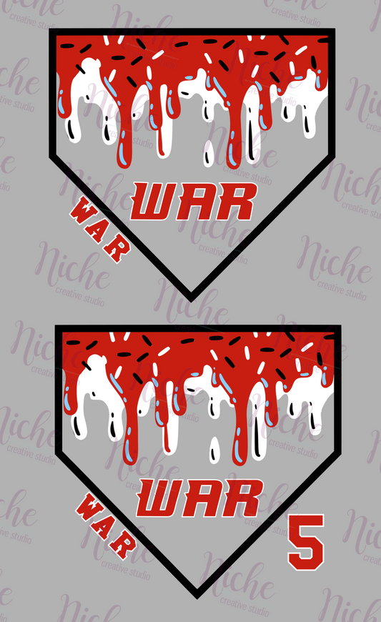 -BAS3105 War Baseball Drip Decal
