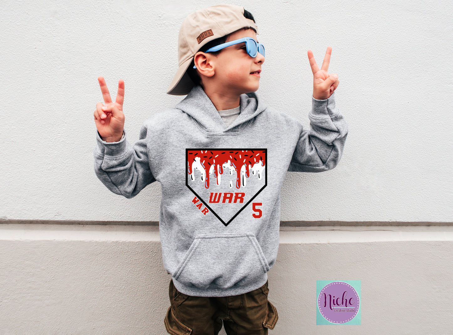 -BAS3105 War Baseball Drip Decal