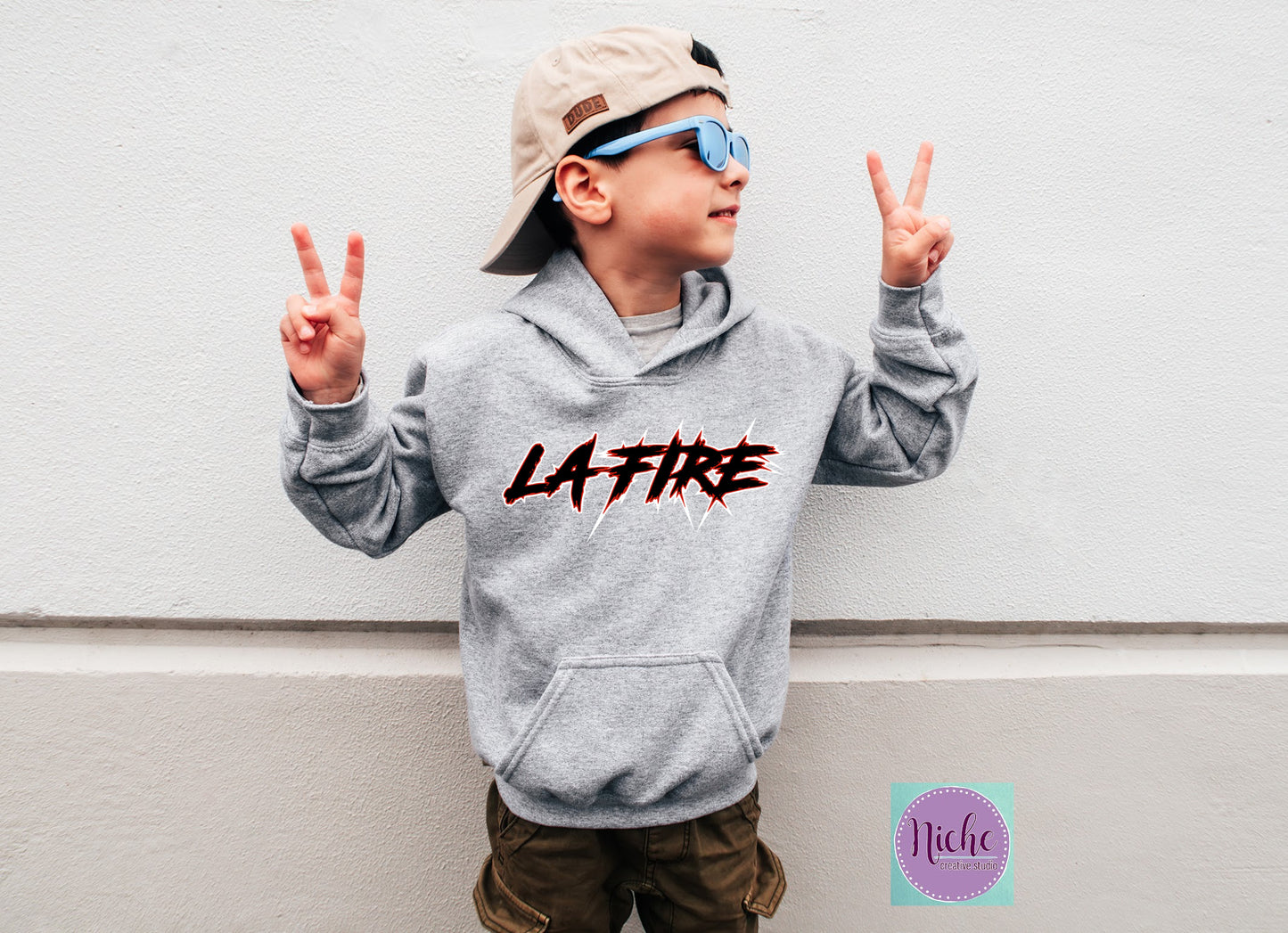 -BAS3163 LA Fire Tribal Letters Decal