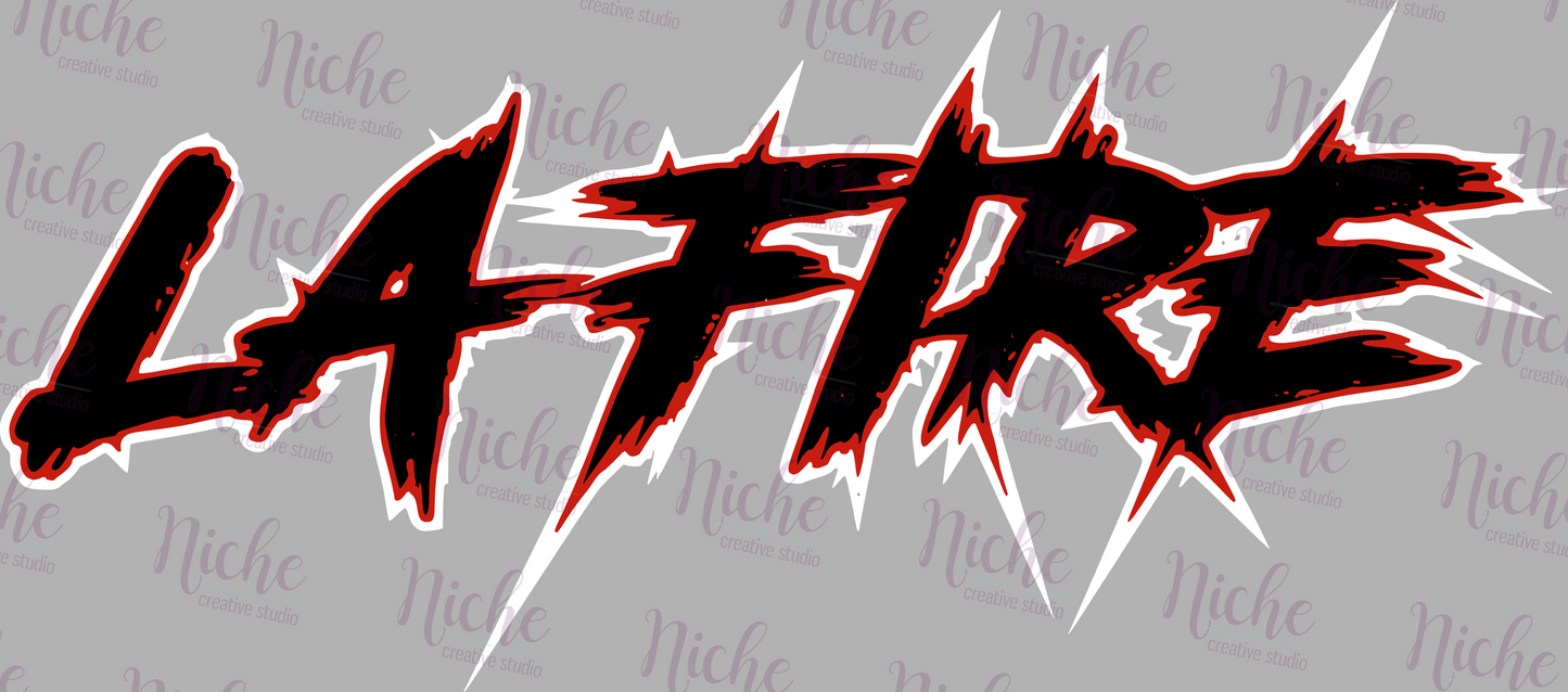 -BAS3163 LA Fire Tribal Letters Decal