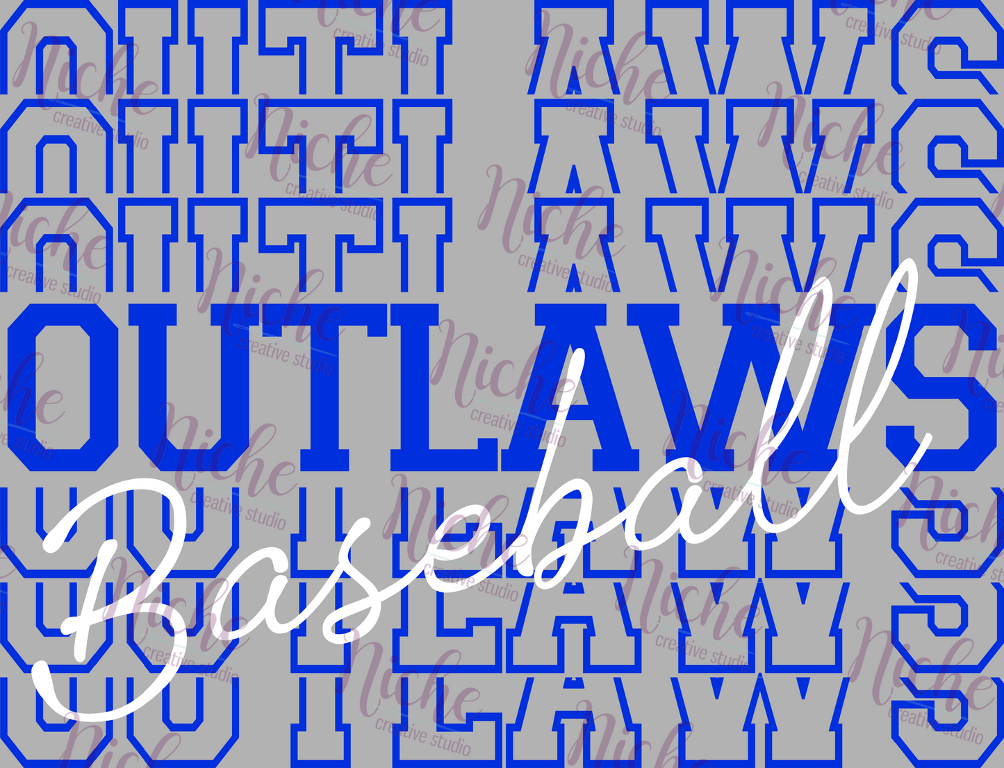 -BAS3175 Outlaws Baseball Repeat Decal