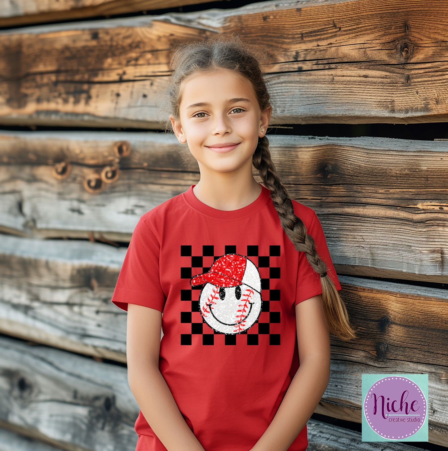 -BAS6001 Faux Sequin Baseball Decal