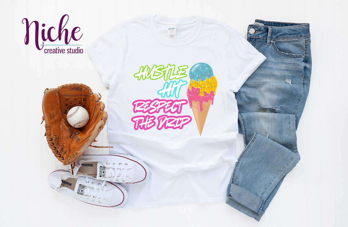 -BAS6021 Ice Cream Drip Decal