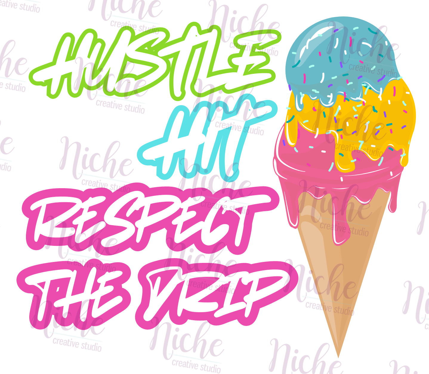 -BAS6021 Ice Cream Drip Decal