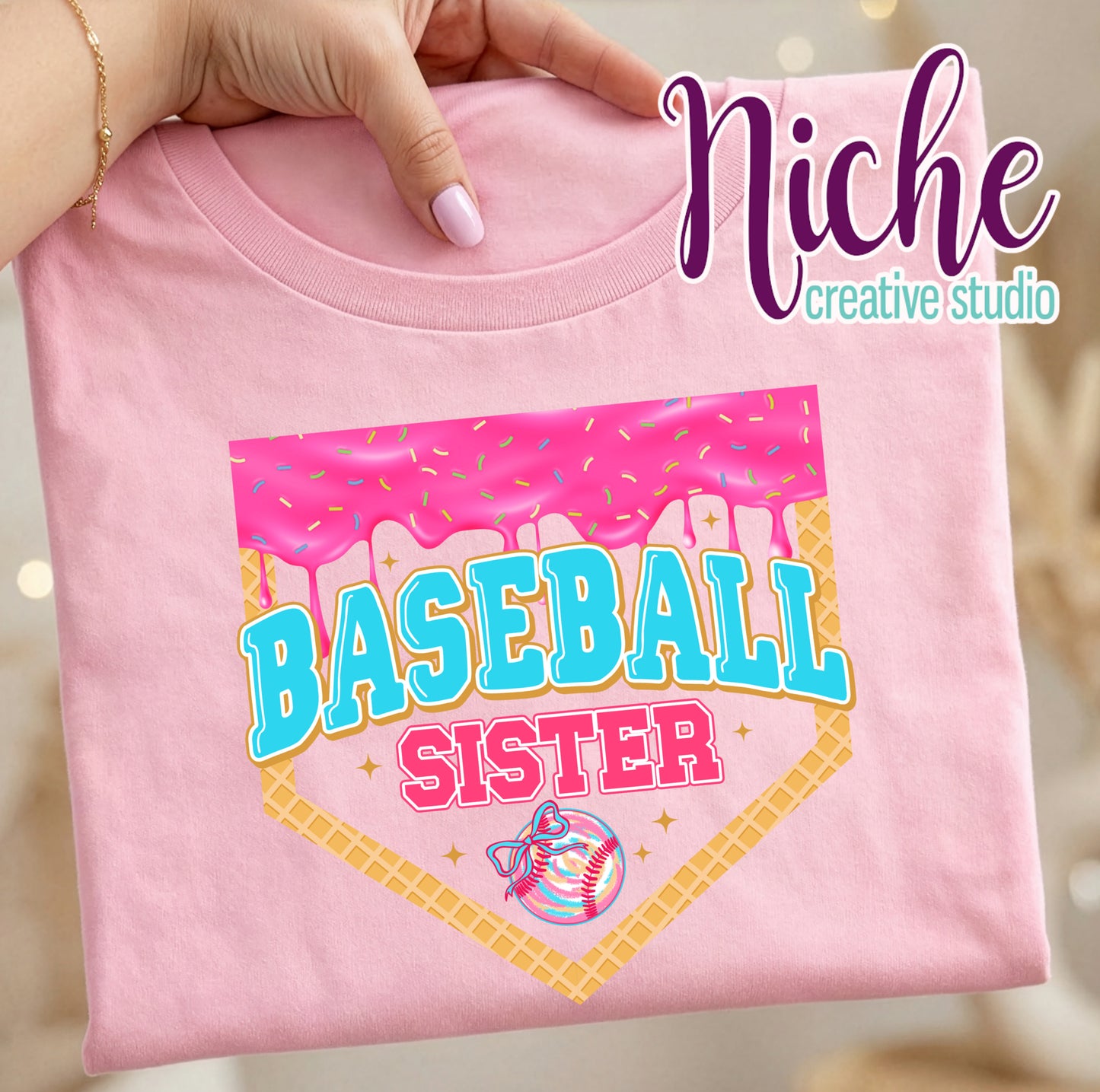 -BAS8608 Baseball Sister Decal
