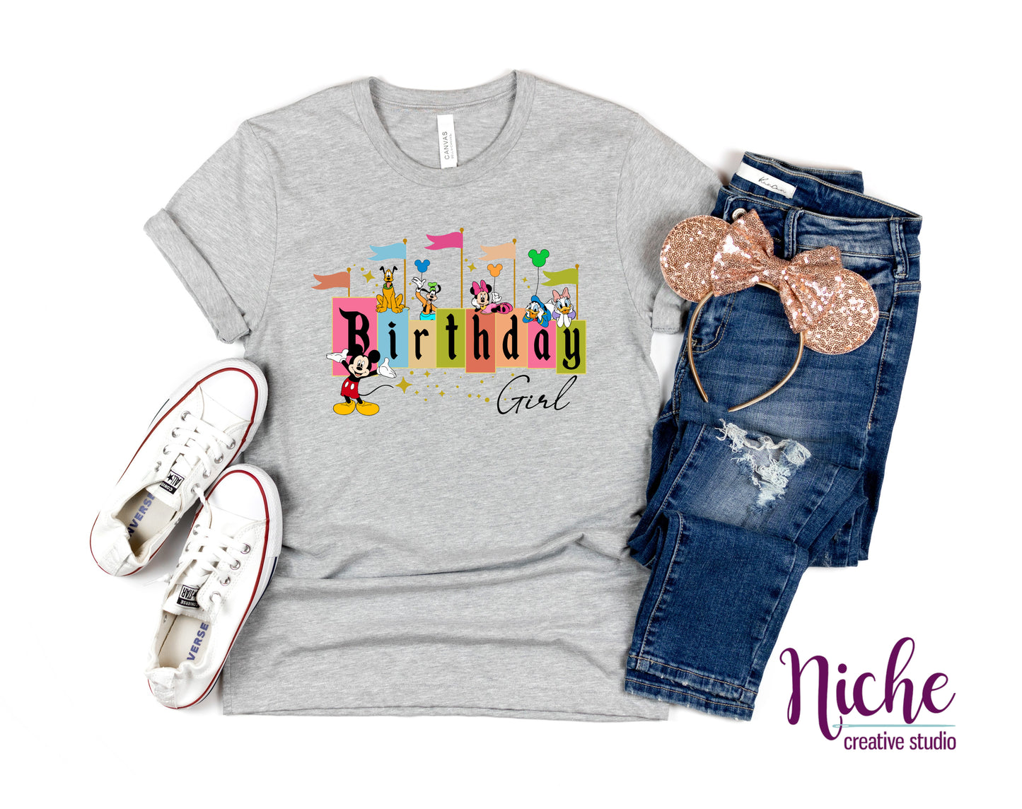 -BIR1653 Mouse Friends Birthday Girl Decal