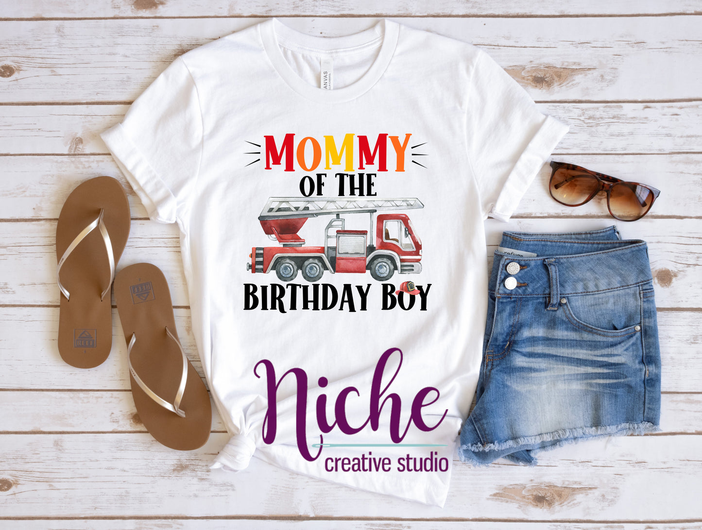 -BIR2947 Firetruck Birthday Boy Decal