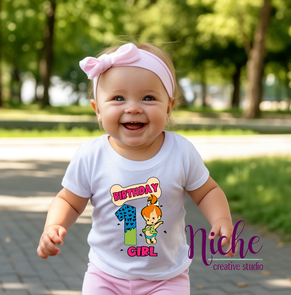 -BIR5041 Pebbles 1st Birthday Decal