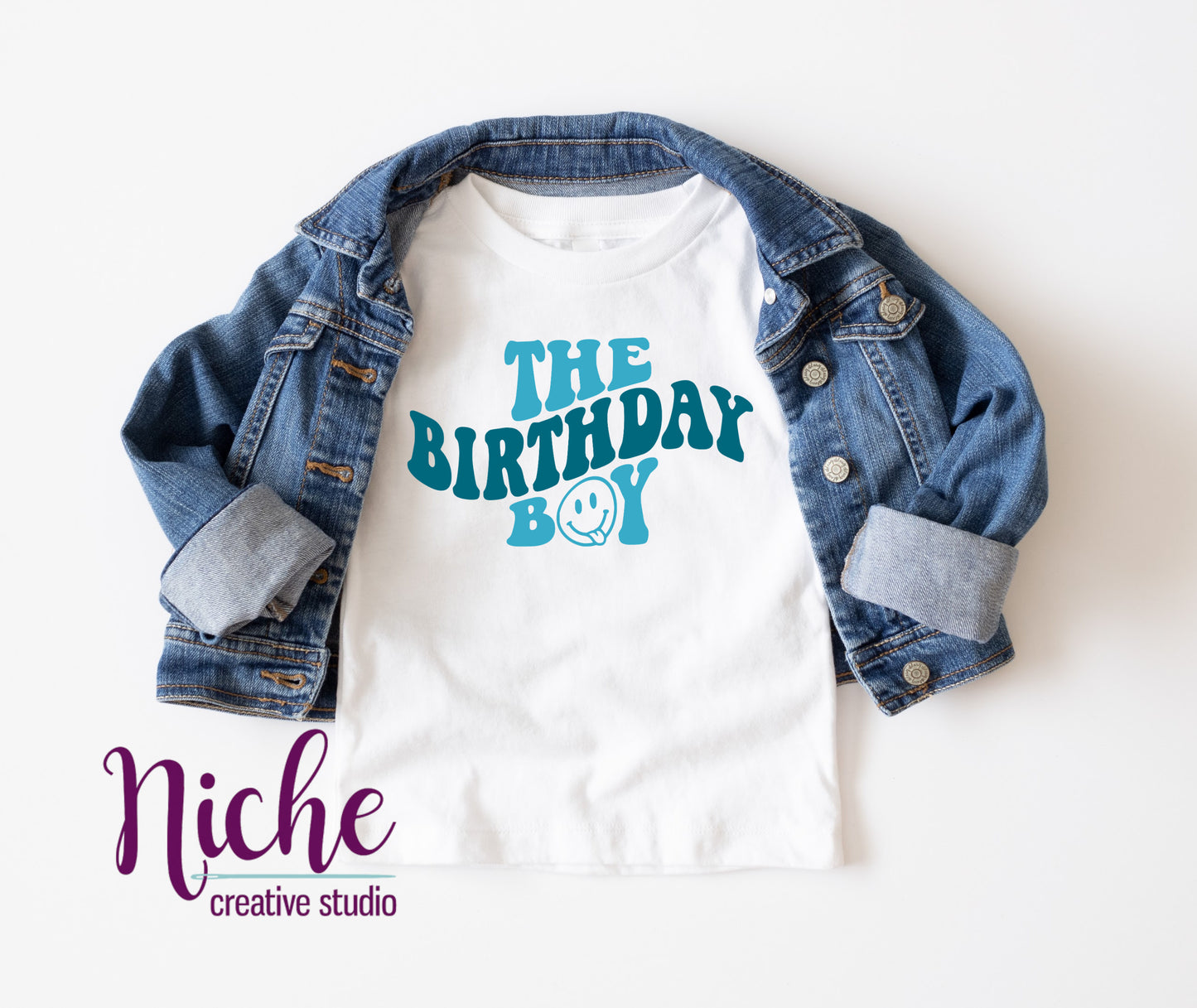 -BIR716 The Birthday Boy Retro Wavy Decal