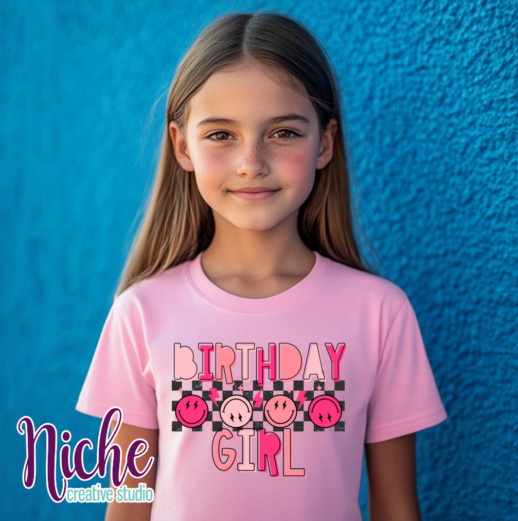 -BIR8606 Birthday Girl Checkered Decal