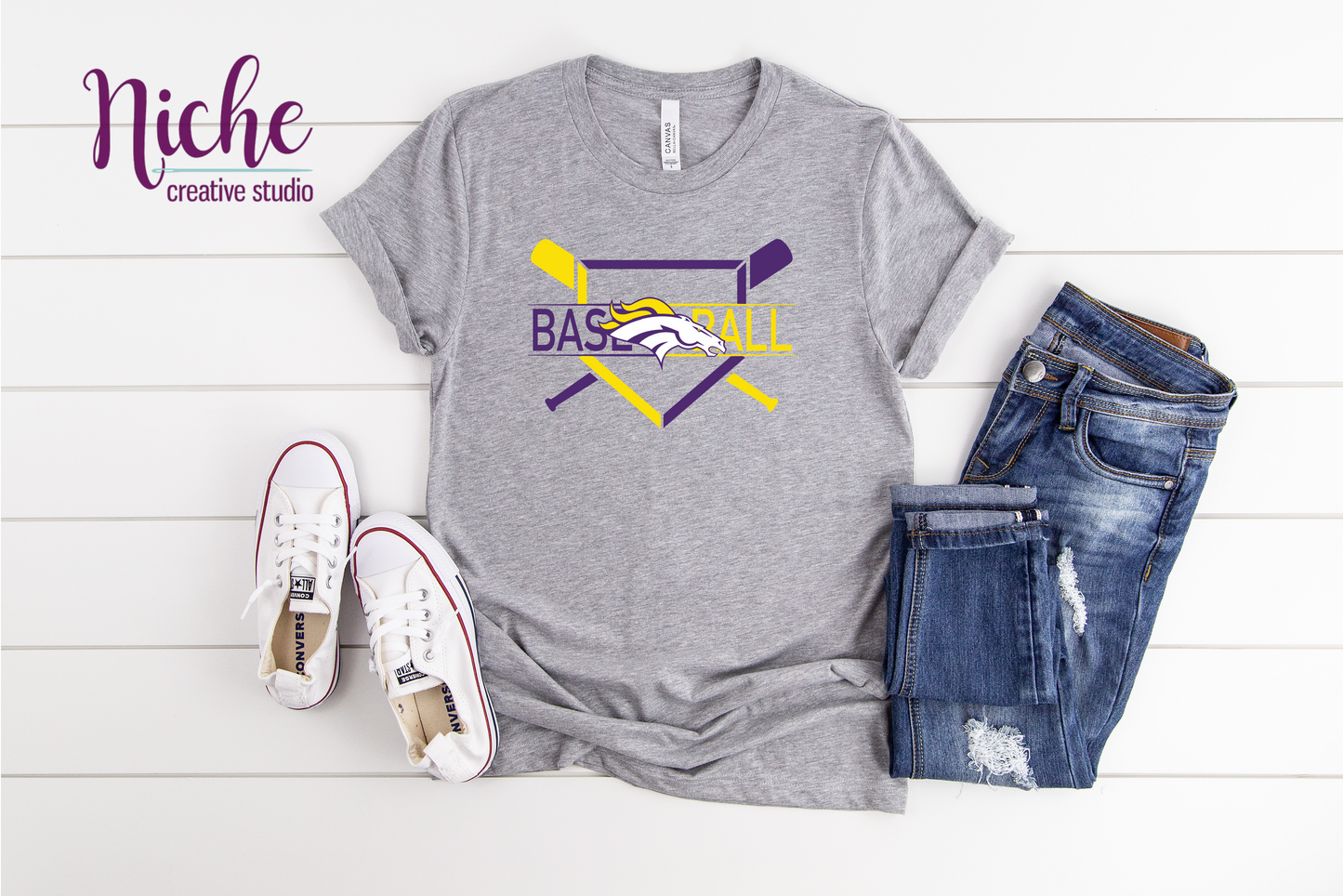 -BRO1530 Broncos Baseball Bats Decal