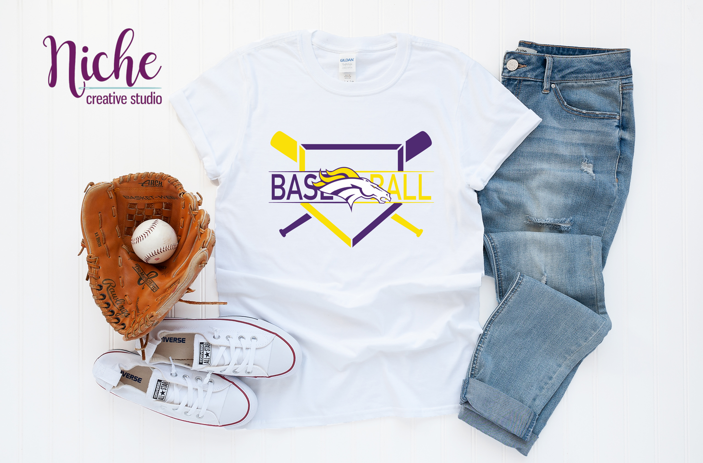 -BRO1530 Broncos Baseball Bats Decal