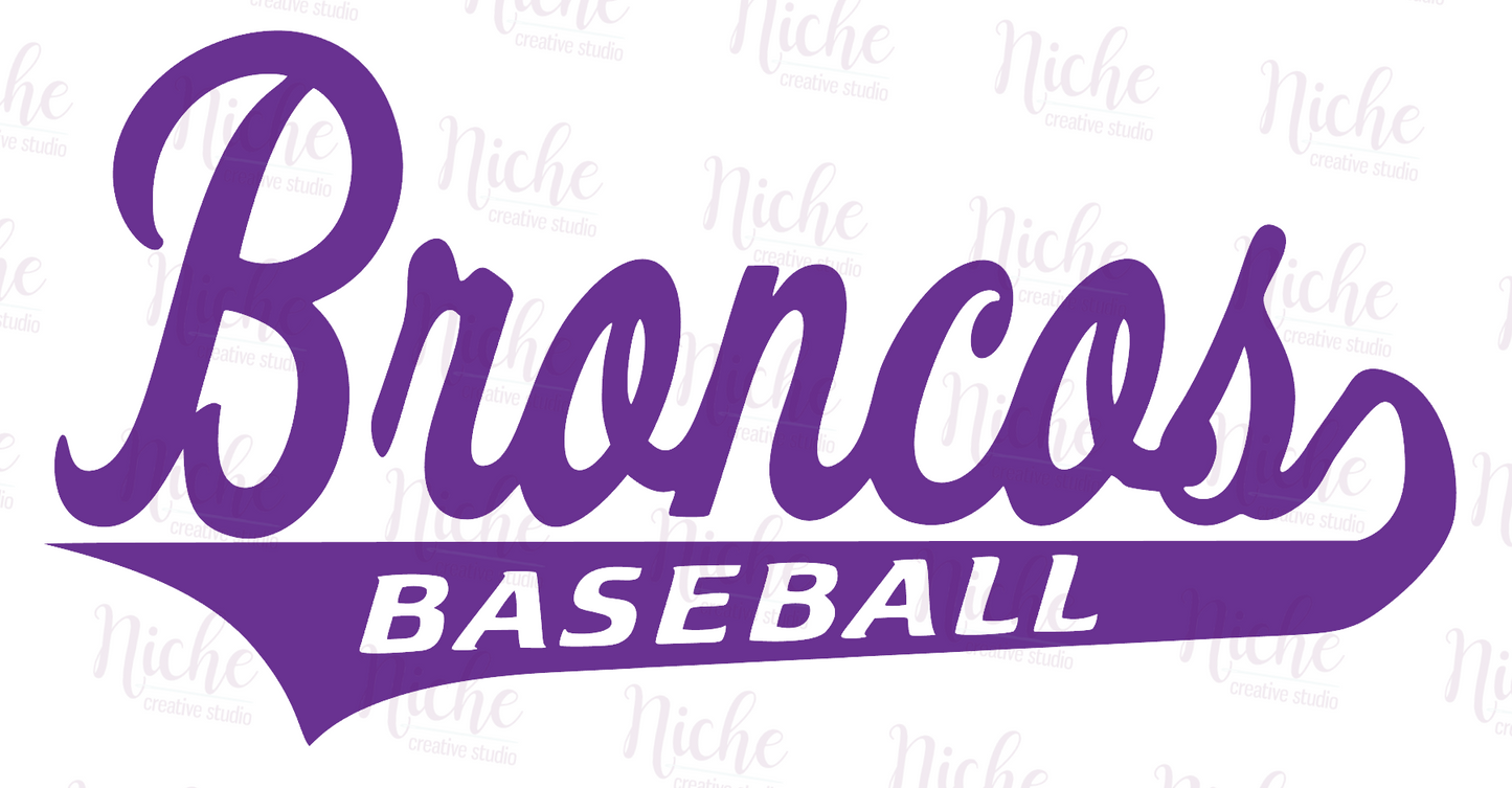 -BRO258 Broncos Baseball Swoosh Decal