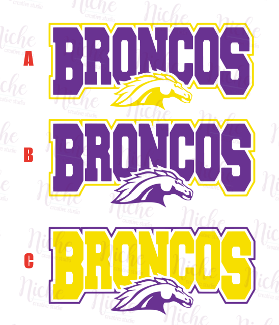 -BRO3096 Broncos 3 Decal