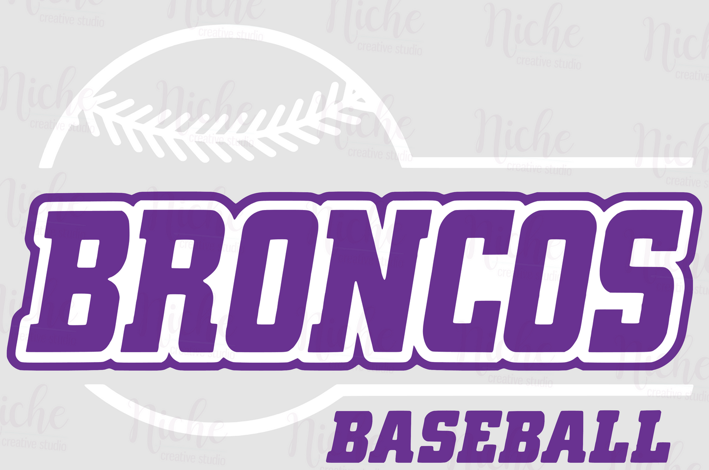 -BRO3098 Broncos Baseball Decal
