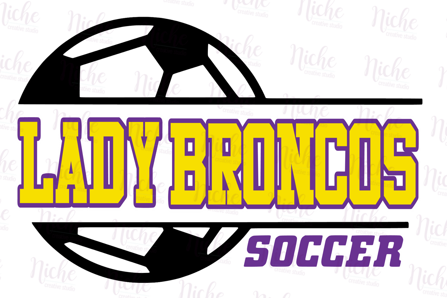 -BRO3104 Lady Broncos Soccer Decal
