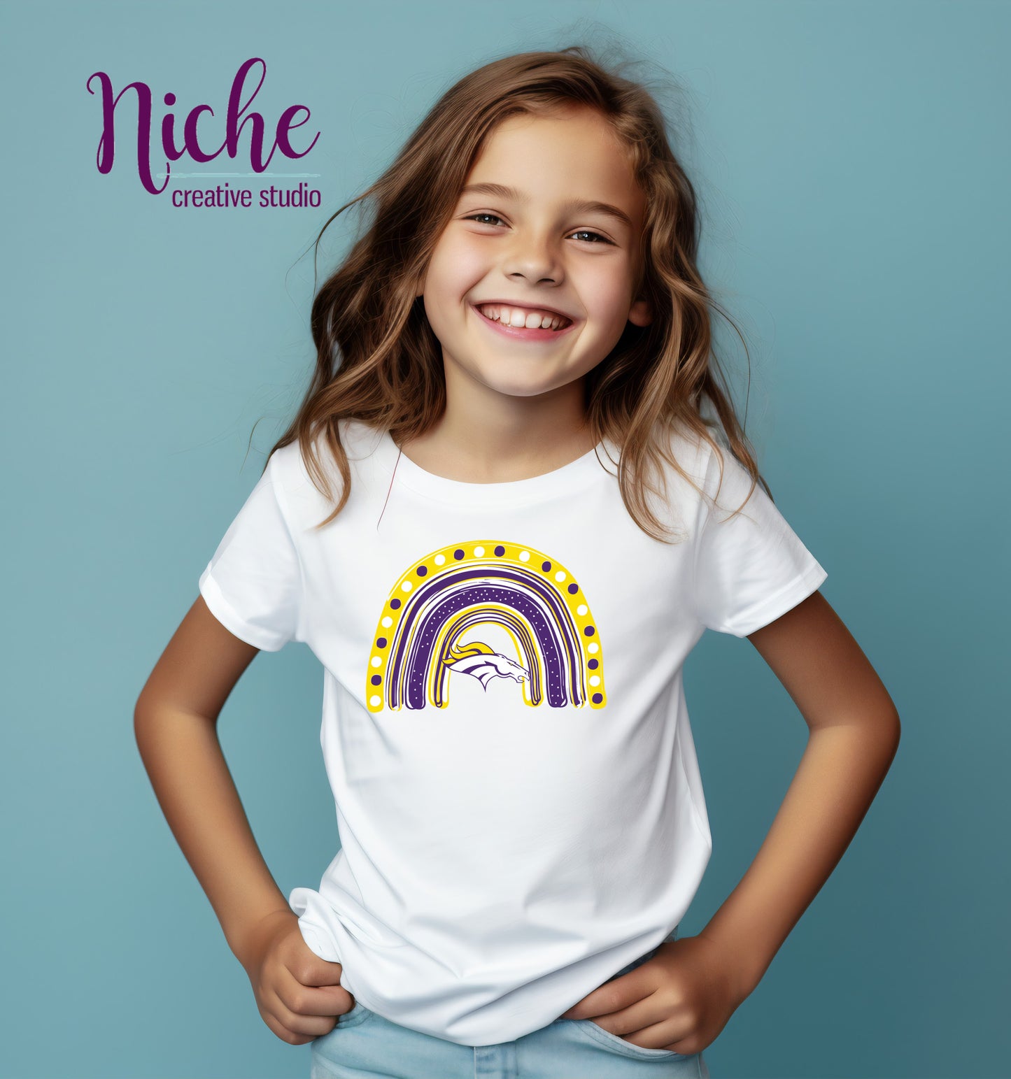 -BRO3108 Broncos Rainbow Decal