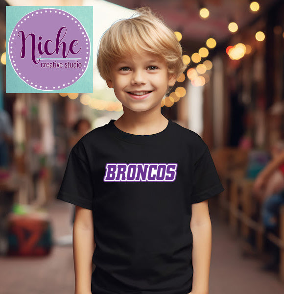 -BRO3109 Broncos Retro Lettering Decal