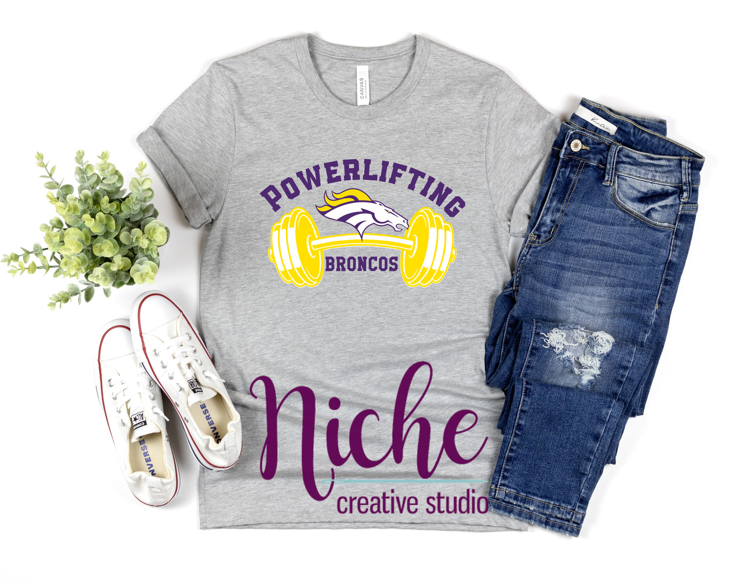 -BRO3111 Powerlifting Broncos Decal