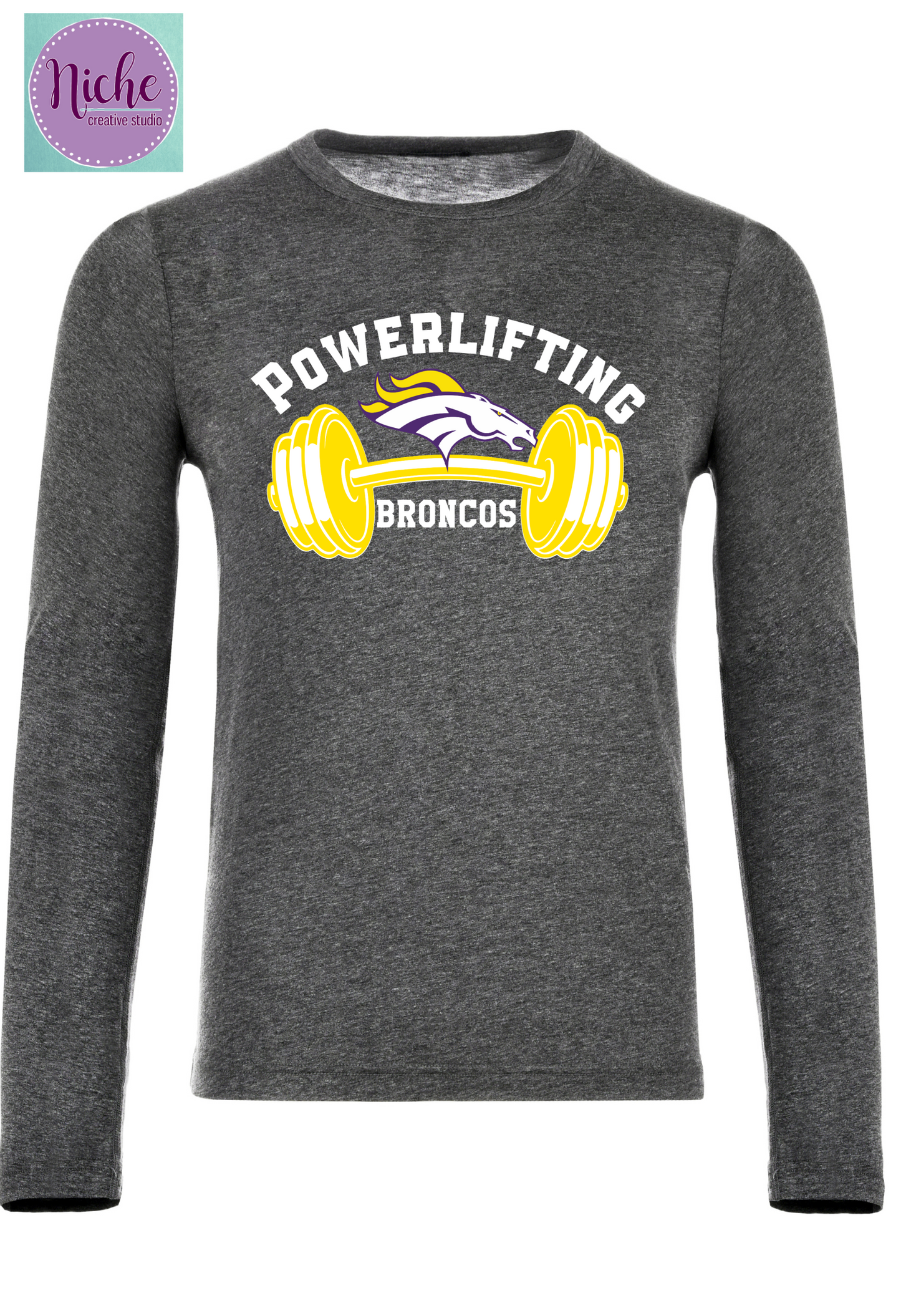 -BRO3111 Powerlifting Broncos Decal