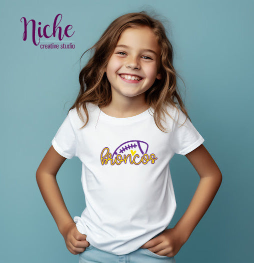 -BRO3116 Broncos Football Script Decal