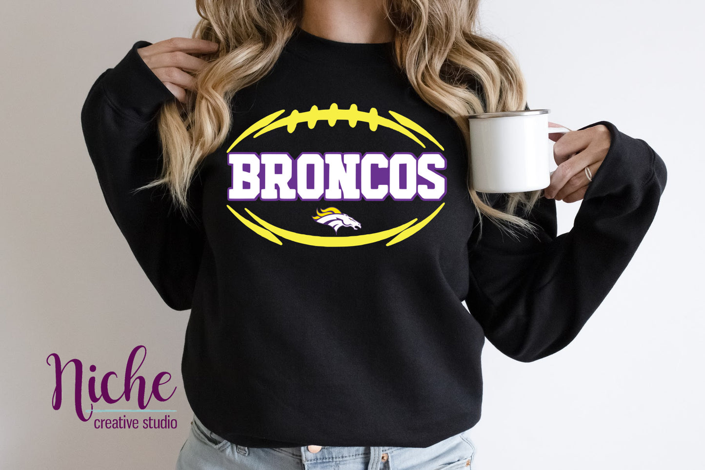 -BRO3117 Broncos Football 2 Decal