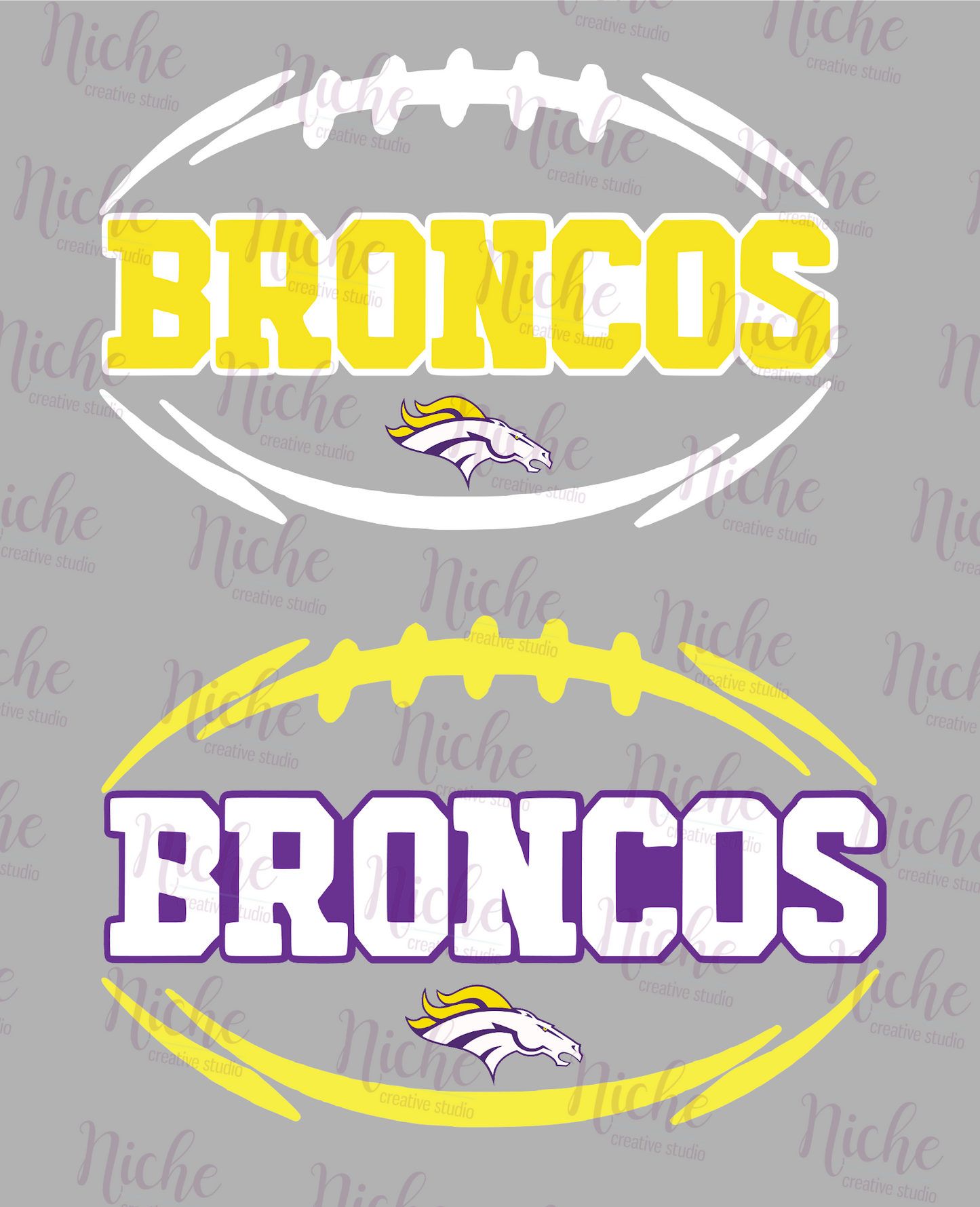 -BRO3117 Broncos Football 2 Decal