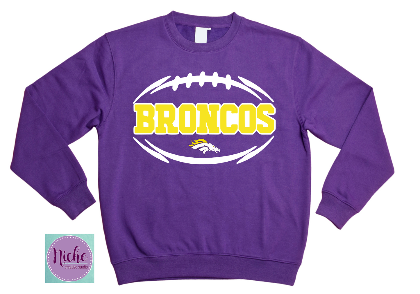 -BRO3117 Broncos Football 2 Decal