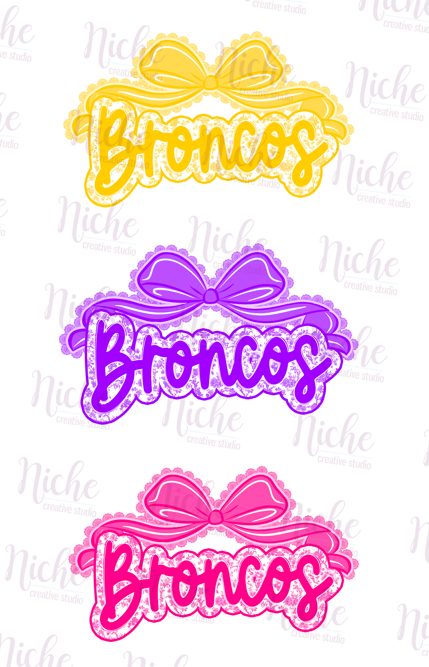 -BRO8208 Broncos with Bow Decal